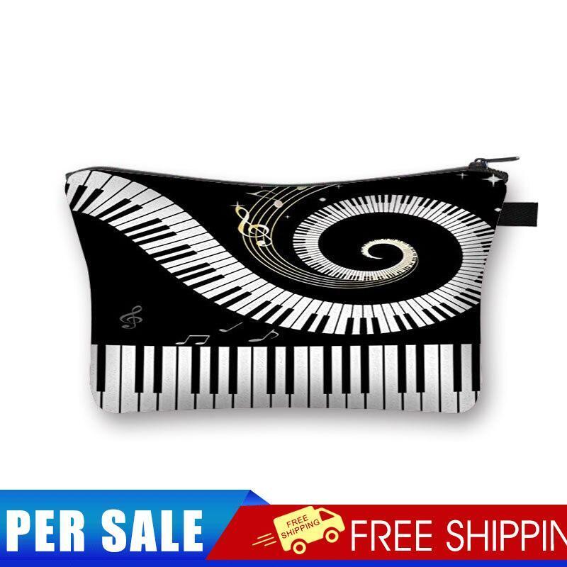 Piano notes Printed Hand Hold Travel Storage Cosmetic Bag Toiletry Bag
