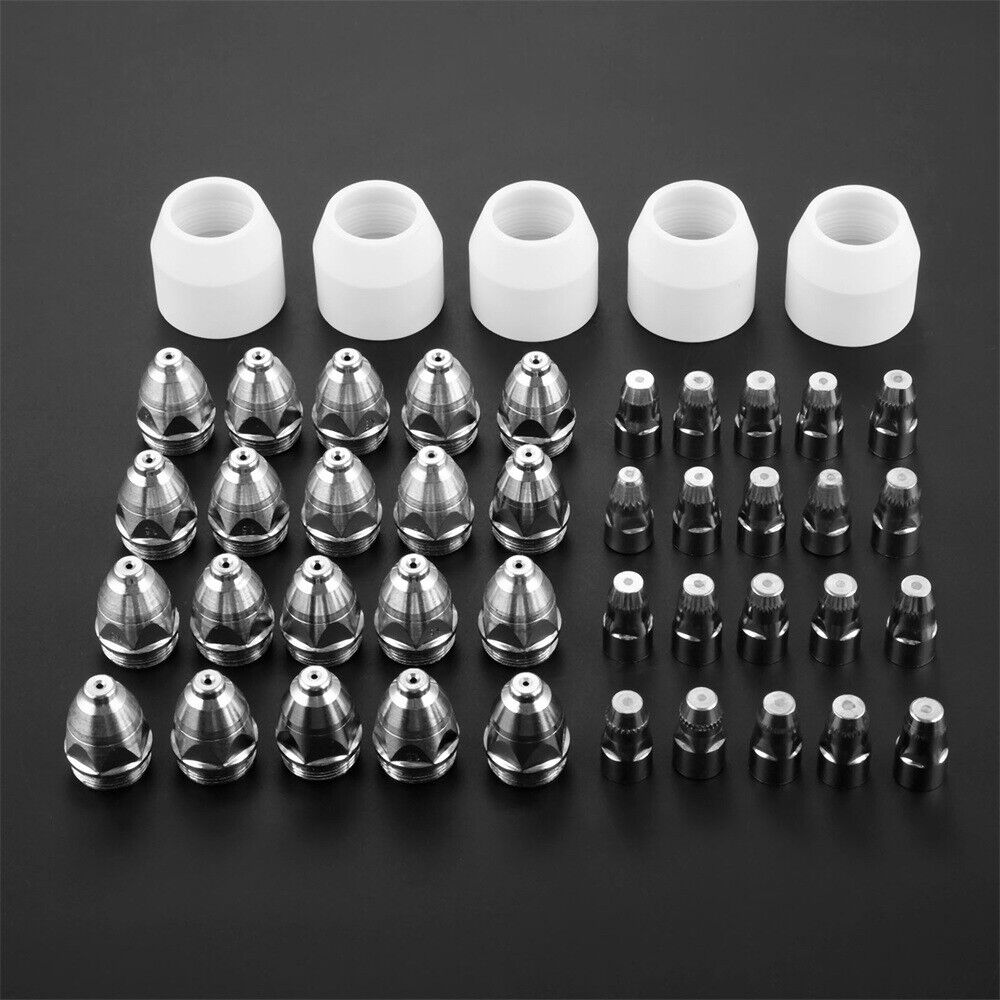 45Pcs Welding Torch Cutting Electrodes Tip 1.5 60Amp Shield Cup for Plasma P-80