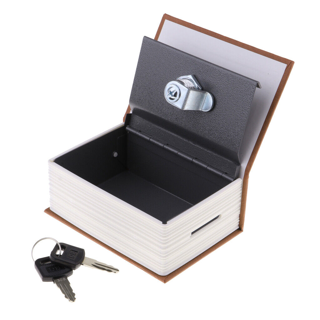 Small Hidden  Book Jewelry  with Key Piggy  Light Coffee