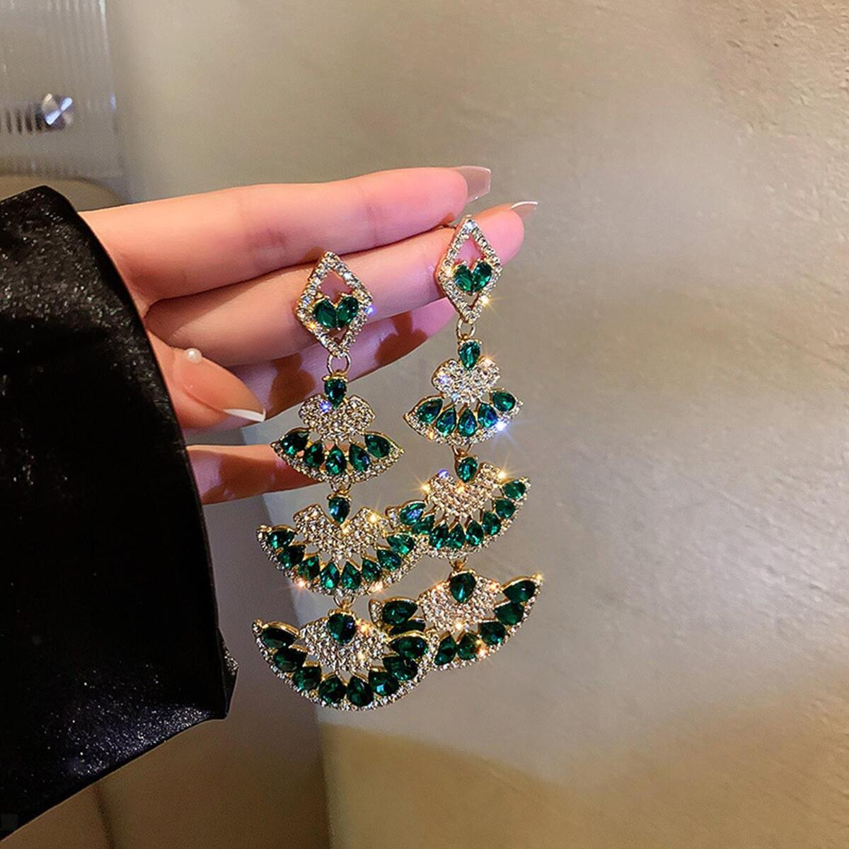 Crystal Drop Earrings Studs Fashion Dangle Statement for Party Bridal Women