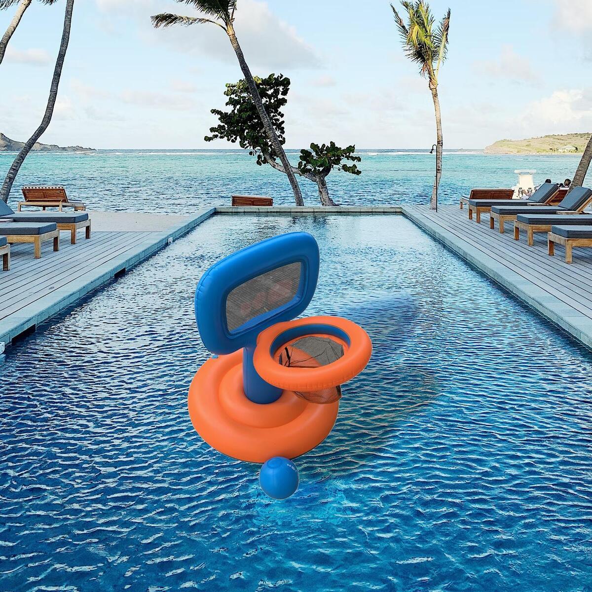 Inflatable Pools Basketball Hoop Swimming Floating Hoop Yard Indoor Outdoor