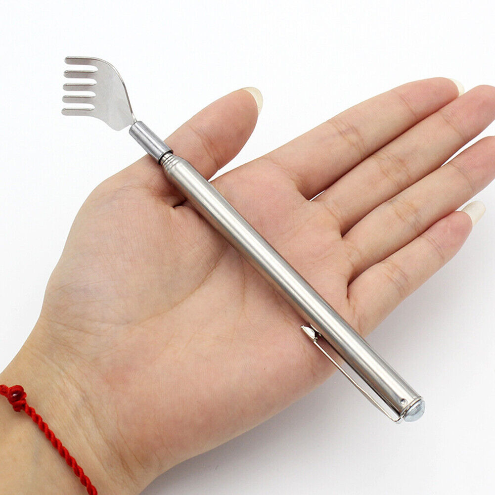 Back Scratcher Stainless Steel Retractable Body Massager Itching Tool Rake