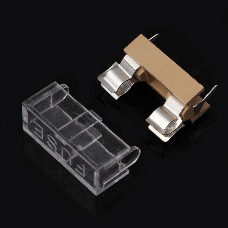 10 Pcs Glass Fuse Holder with Transparent Cover Fuse Blocks 5X20mm
