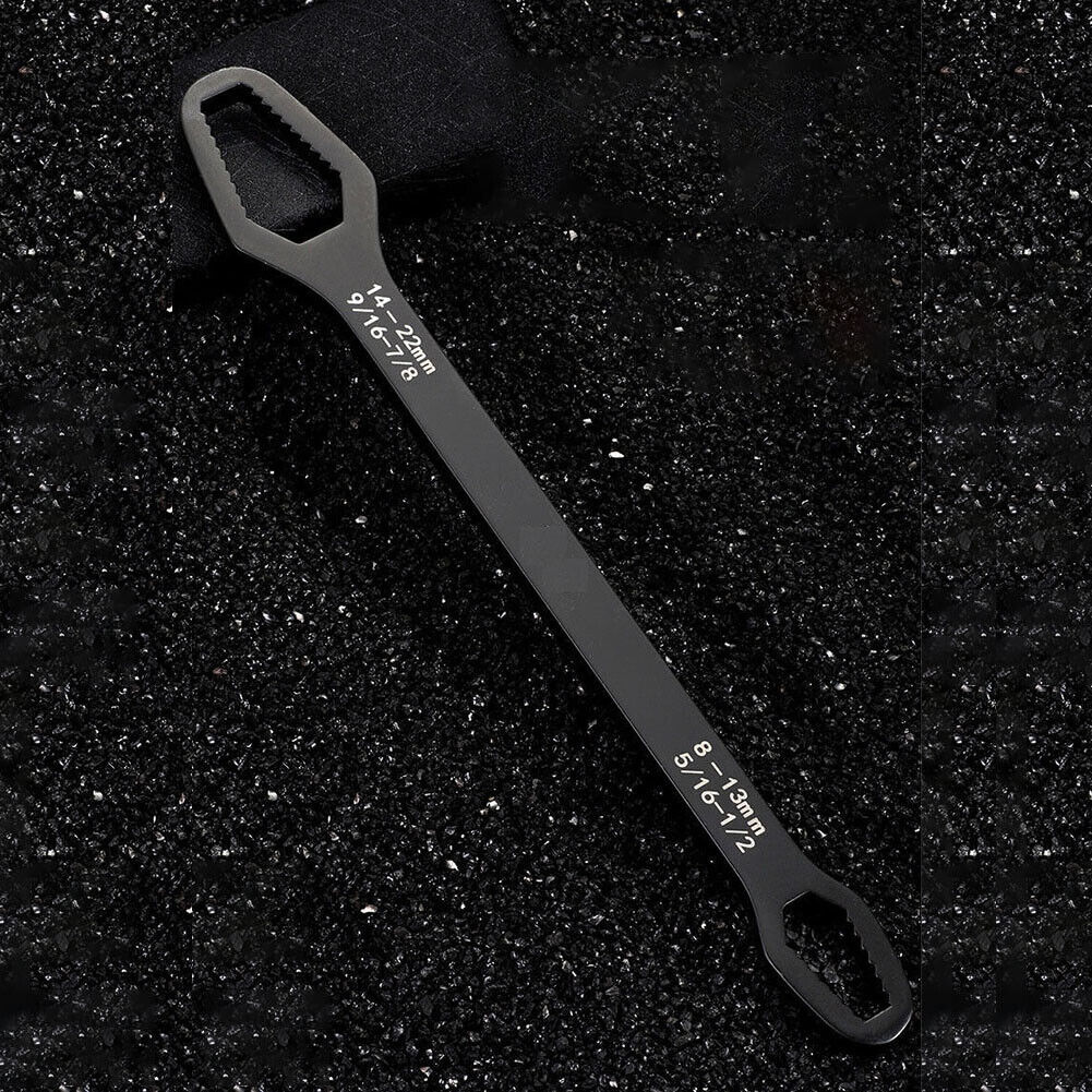8-22mm Universal Torx Wrench Self-tightening Double-head Spanner (Black S)