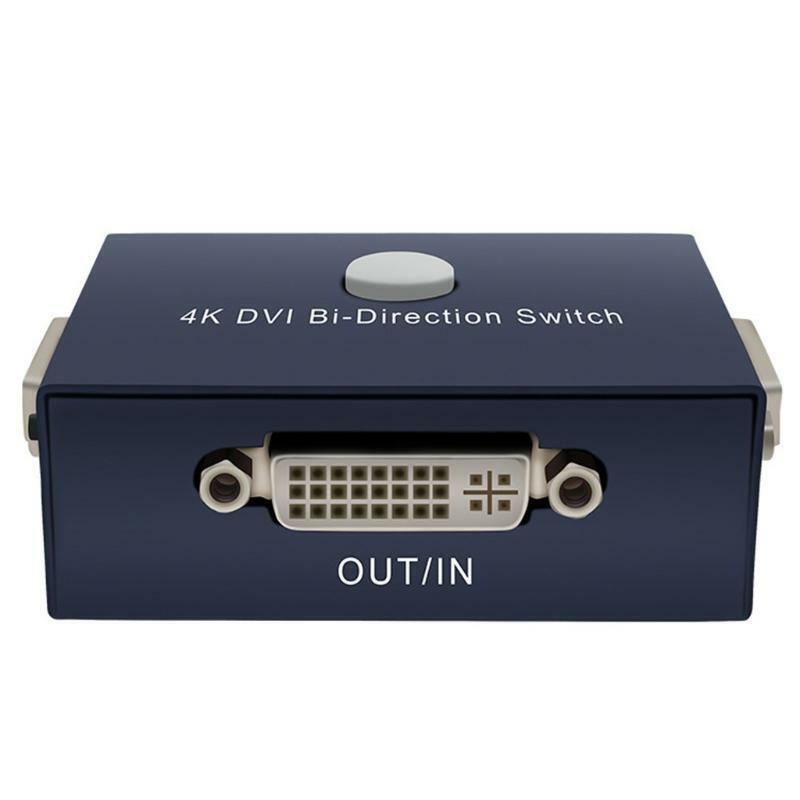 2 Monitors to 1 Device for PC Laptop DVR 2 Ports DVI Manual Sharing Switch
