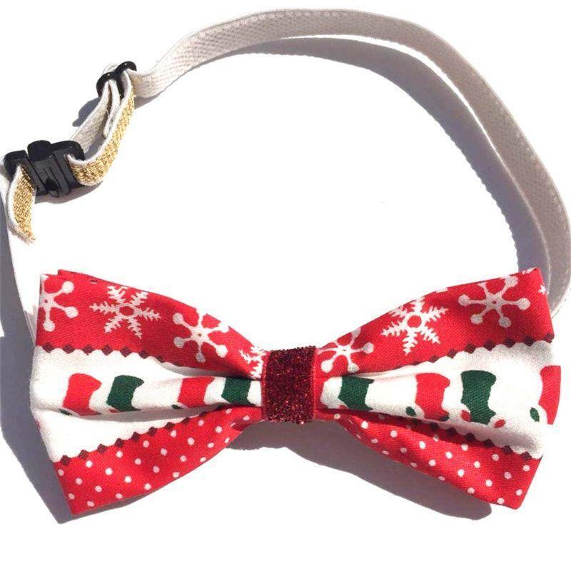 4Pcs Christmas Dog Hat Bowtie Saliva Towel Set Pet Puppy Party Holiday Costume