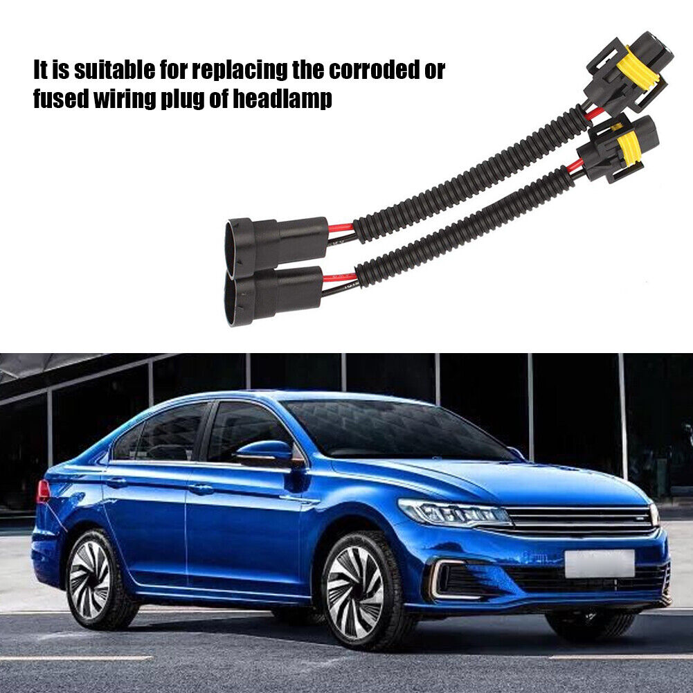 2pcs H11 H9 H8 Extension Cable Wiring Harness for Car Headlights Fog Lights