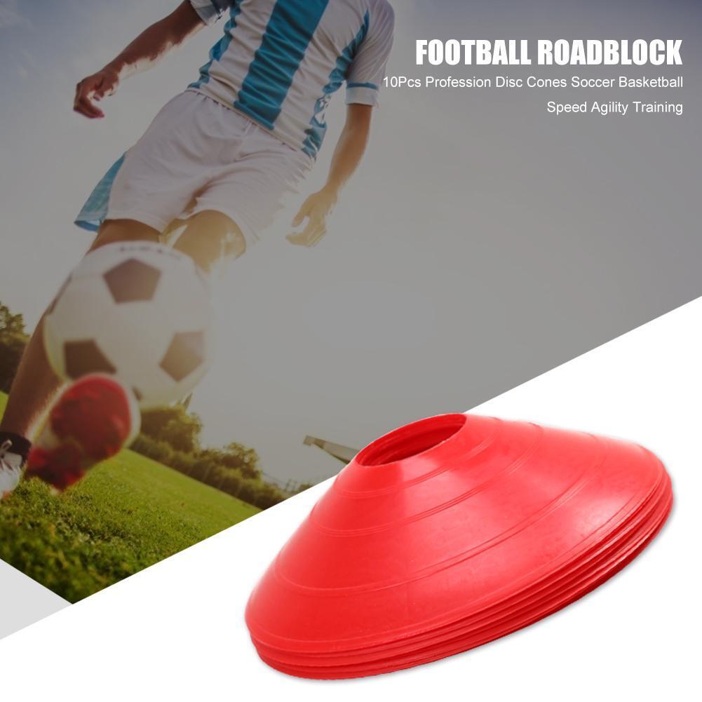 10pcs/lot Outdoor Soccer Cross Speed Agility Training Discs Cone (Red)