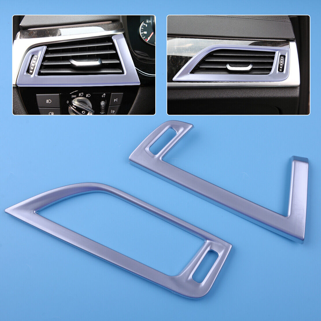2×fit for BMW 5 Series G30 18 Side Air Condition Outlet Frame Cover Dashboard Ly