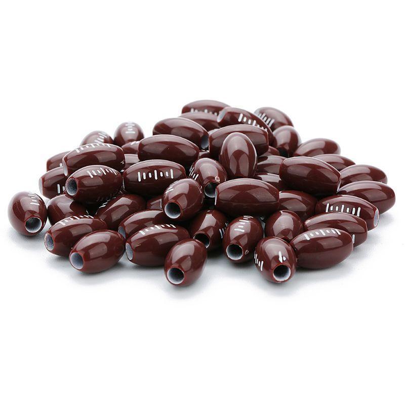 100Pcs Brown Rugby Beads American Football Sports Spacer Beads Jewelry Making