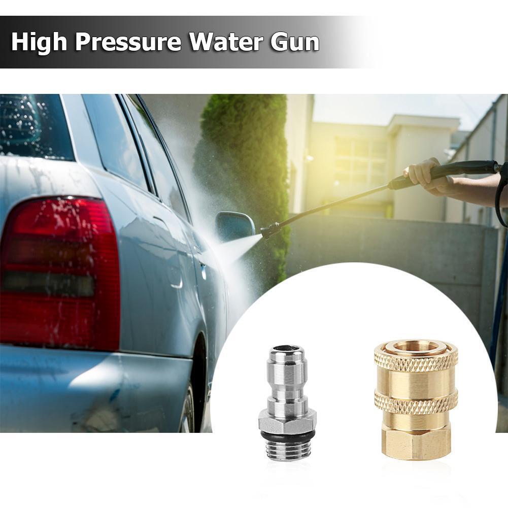 5PCPressure Washer 1/4 Quick Connector+M14x1.5mm Brass Connector for Nozzle