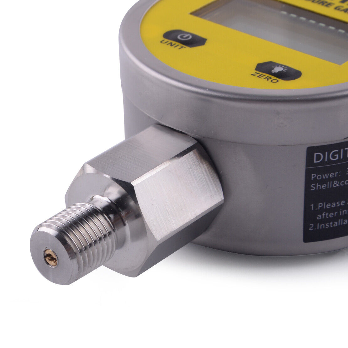 LCD Digital Hydraulic Pressure Gauge 250BAR 3600PSI BSP1/4 Base Entry