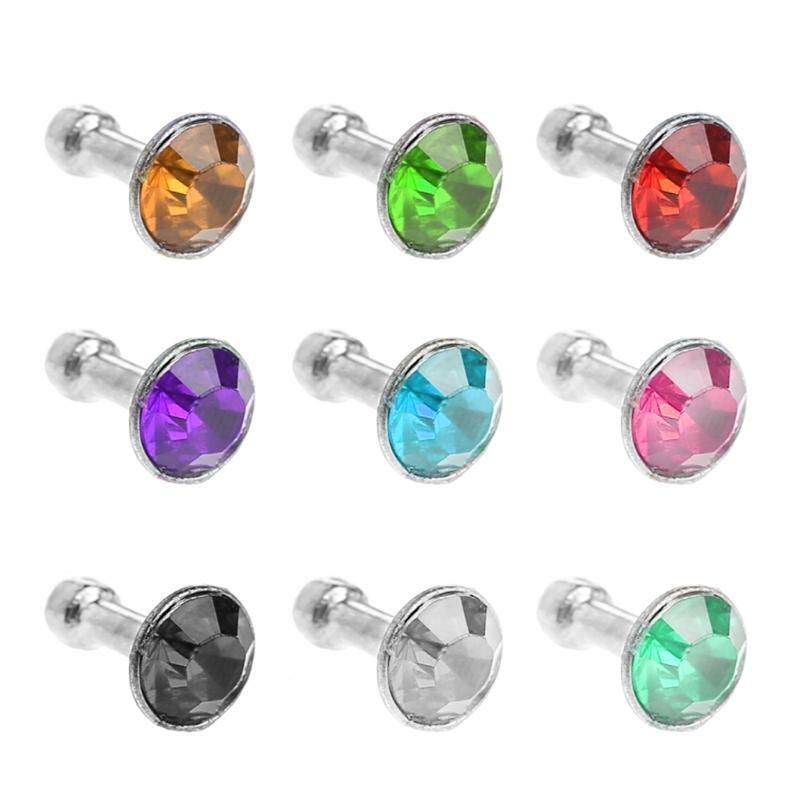 Round Glittering Rhinestone 3.5mm Anti Dust Plug Earphone Stopper For Smart