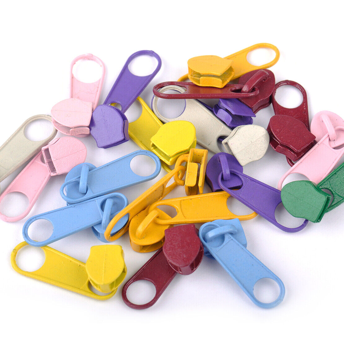 40x #5 Zip Slider Puller Replacement Bag Clothes Zipper Repair Multi-Color Li