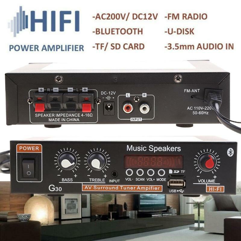 Digital Home Amplifier Bluetooth-compatible Hifi Stereo Subwoofer Music Player