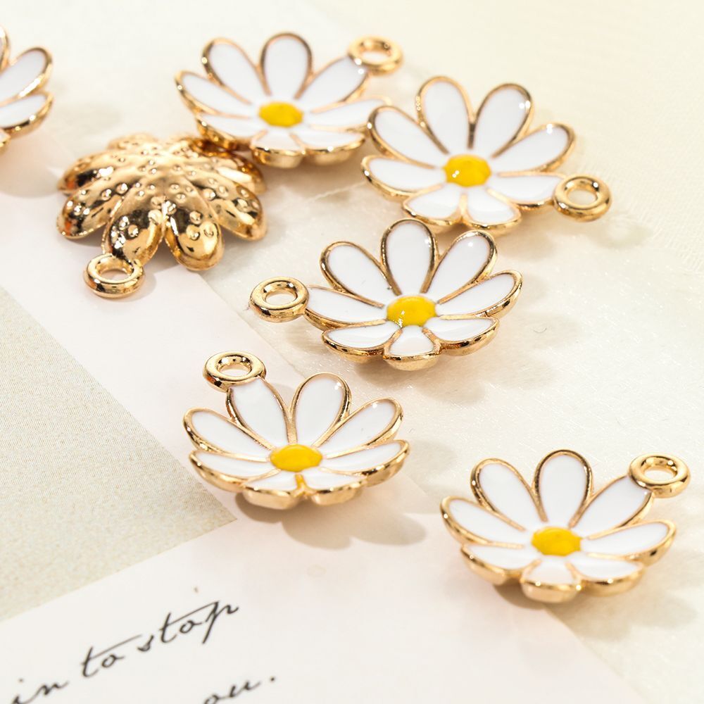 charms Charm Beads Enamel Flower Pendants Flower Charm Daisy Charm Daisy Flower
