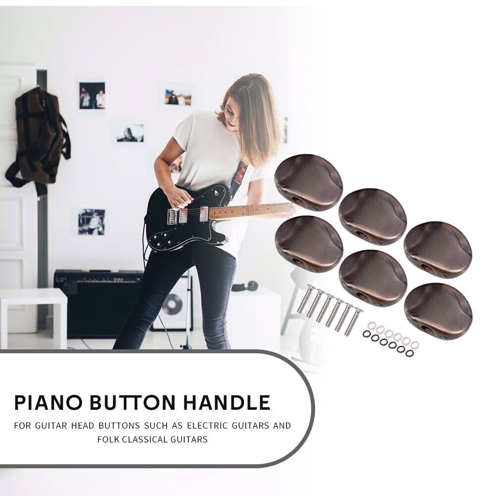 6pcs Electric Guitar String Tuner Knob Handle Guitar String Tuning Pegs Cap