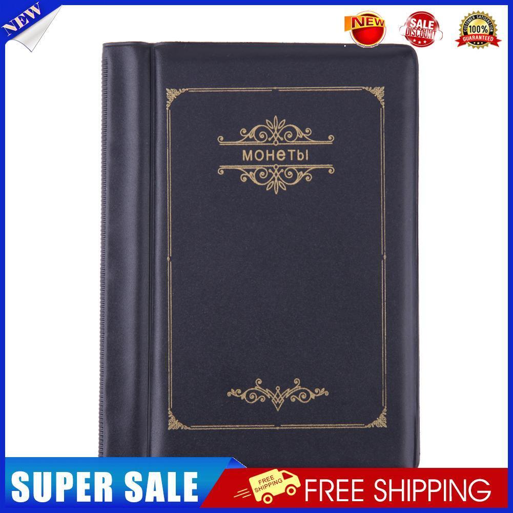 Russian Coin Album 10 Pages 120 Pockets Coin Collection Book Holder(Black)