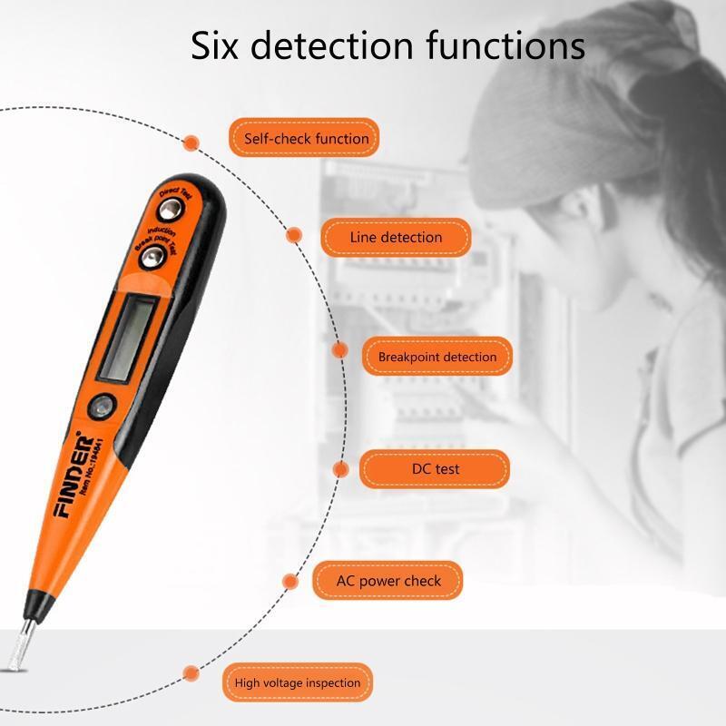 Digital Voltage Tester AC DC 12-250V Tester Electrical Voltage Detector for Home