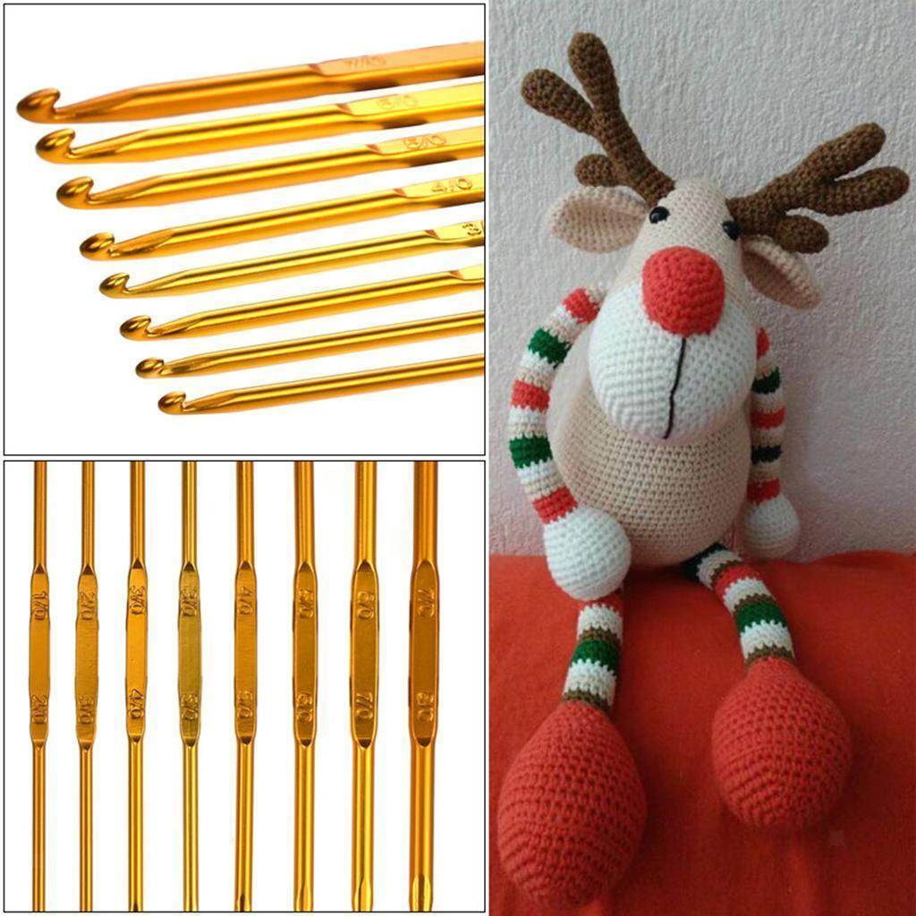 8Set Aluminum Crochet Hooks Needle for DIY Knitting Sweater