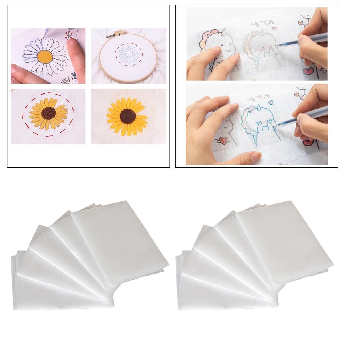 10  T Shirt Fabric Transfers Papers Water Soluble Embroidery Stabilizer
