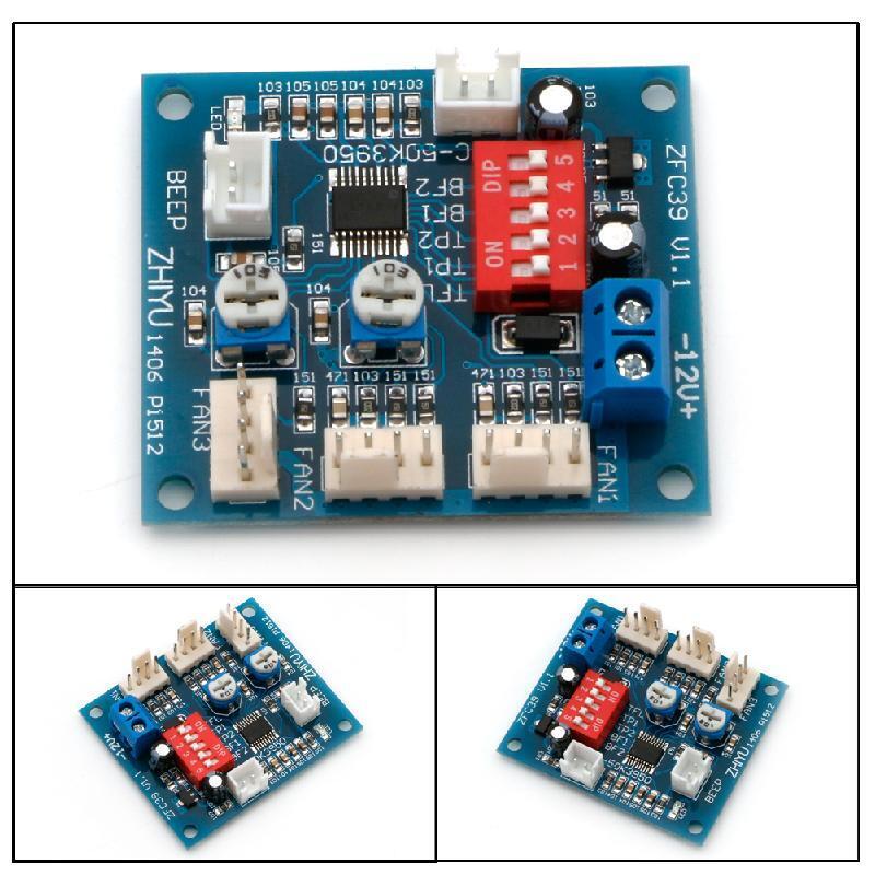 PWM 12V CPU PC Fan Temperature Control Speed Controller Module High-Temp Alarm
