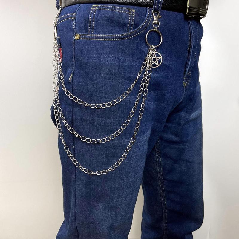 Five-pointed Star Pendant Pant Chain Women Multi Layer Street Metal Key Chain