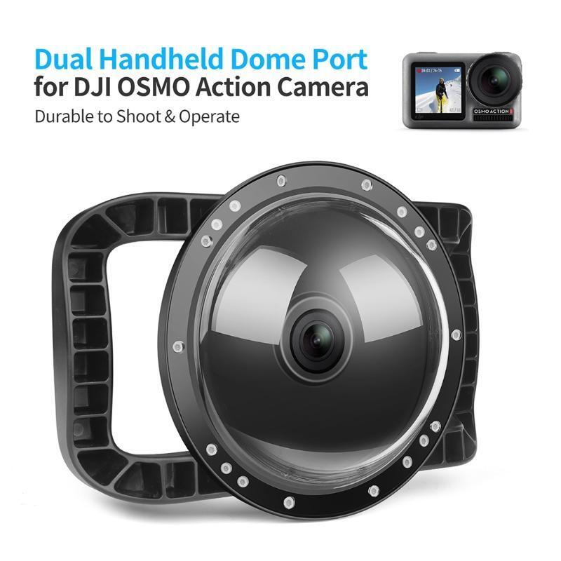 Dual Handheld Dome Port 45m Waterproof Diving Housing Case with Trigger for Osmo