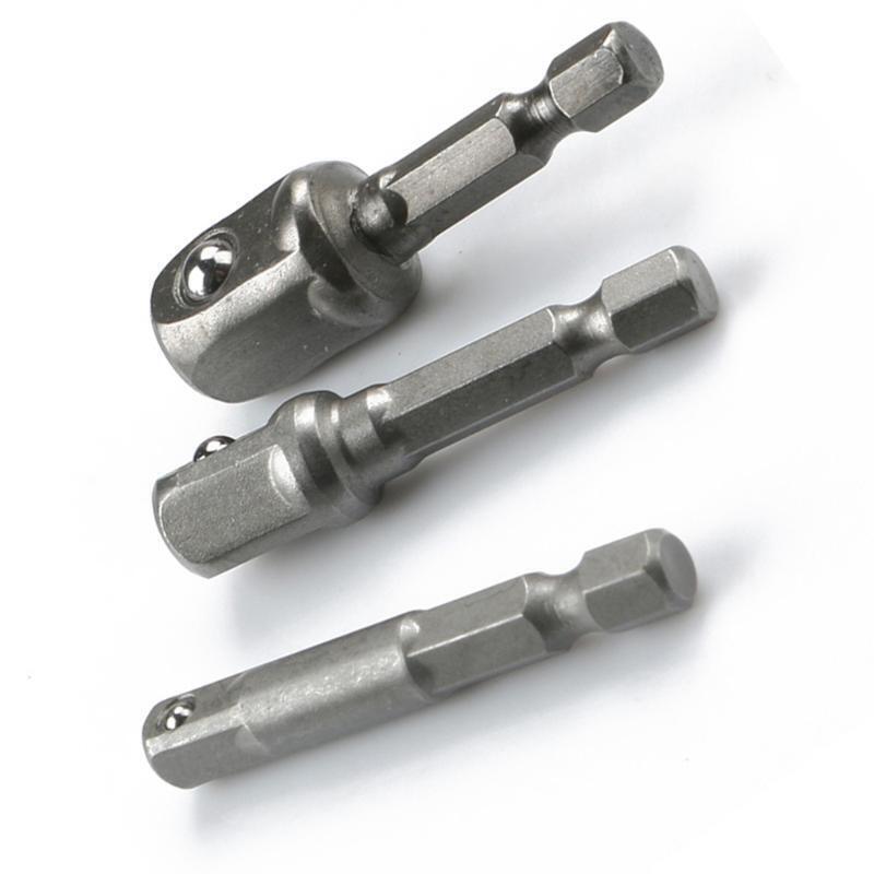 3x Socket Adapter 1/4 3/8 1/2 Bits Drive for Extension Socket Wrench Adapter Set
