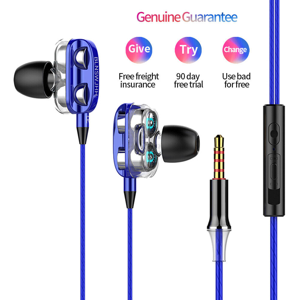 A4 In-Ear Headphone 3.5mm Plug Ergonomic Wired Earphones for Phone (Blue)