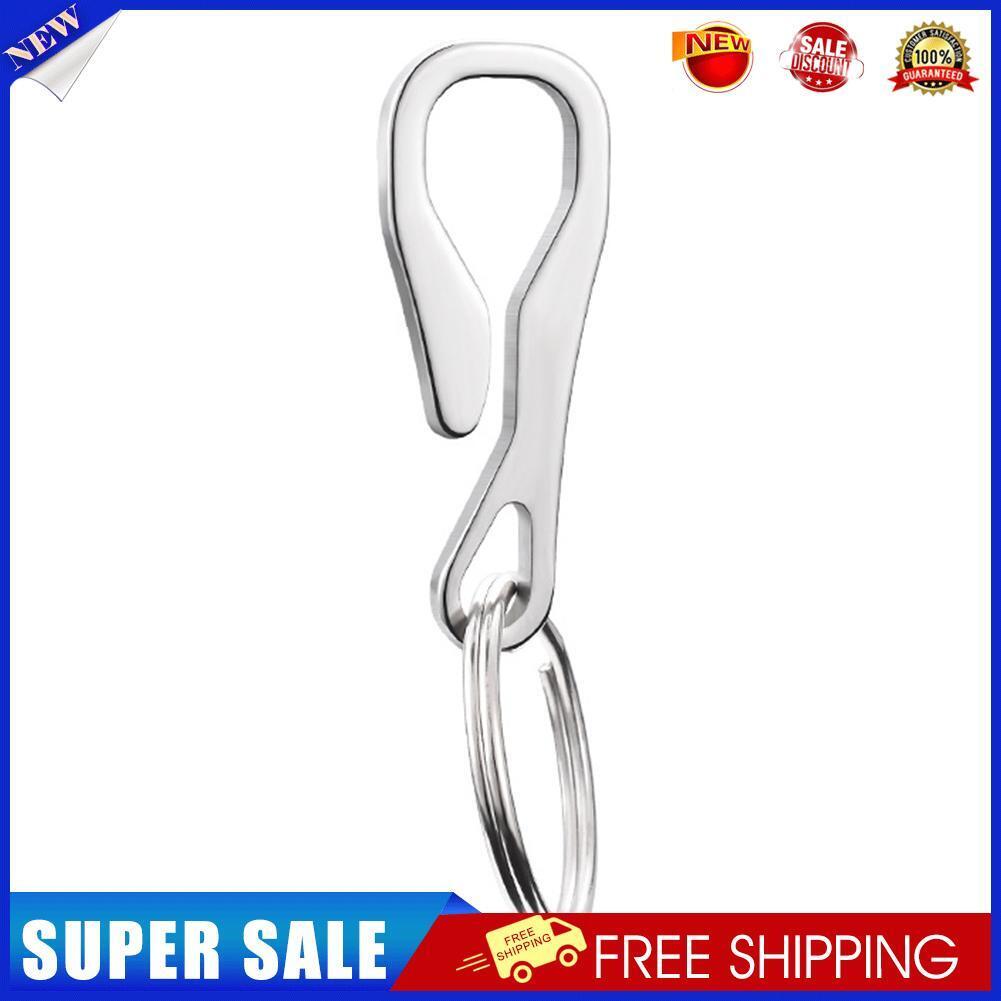 Pocket Key Organizer Clamp Stainless Steel Hanging Buckle Clip w/Keychain