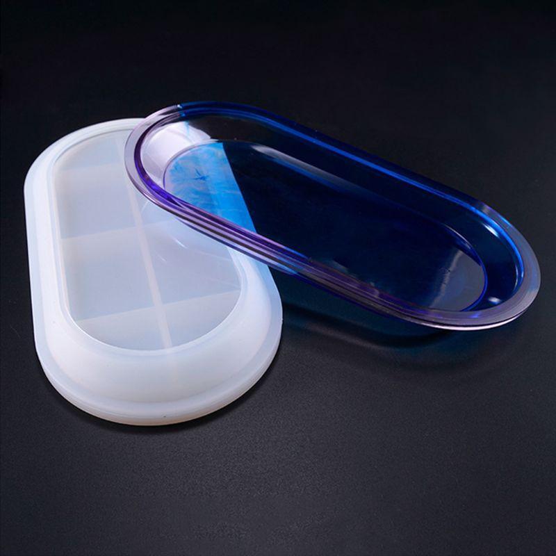Crystal Epoxy Mould DIY Handmade Elliptical Flat Bottom Plate Highlight Mirror
