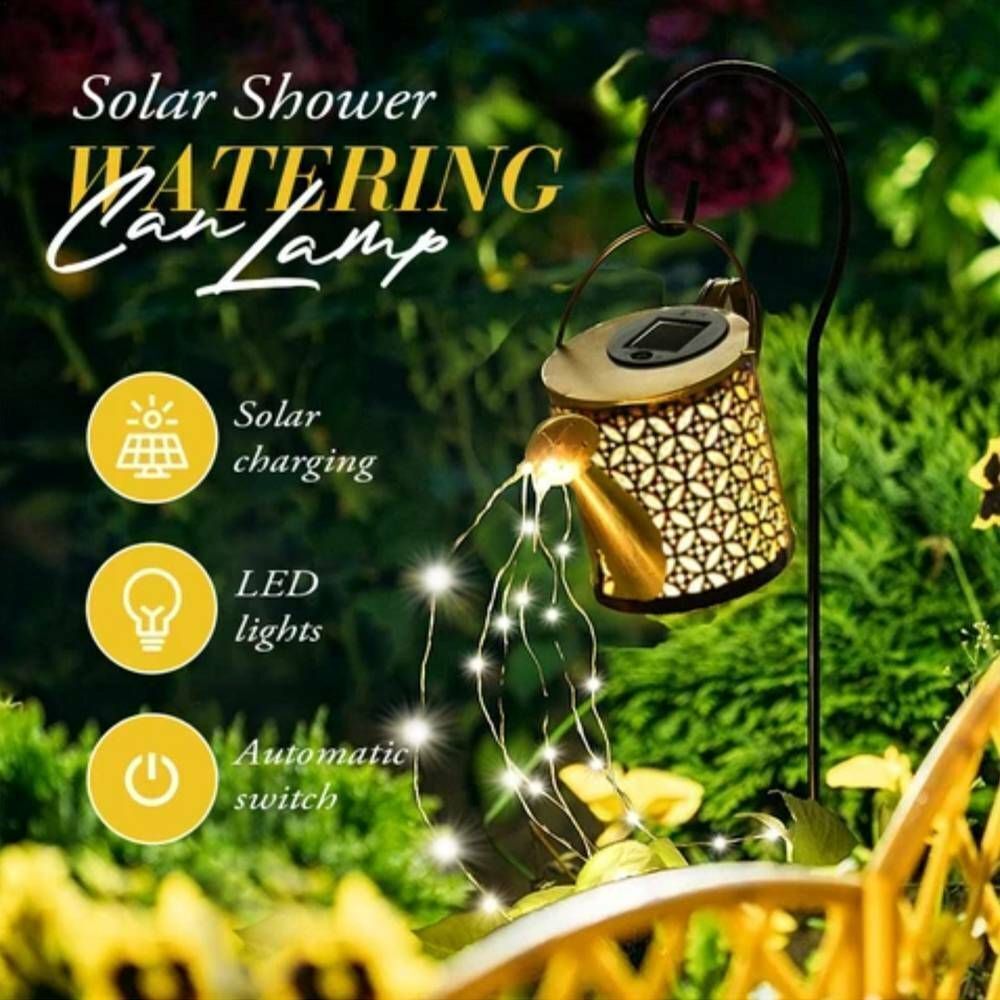 Light Iron Art Waterfall Lamp Kettle Shower Lamp Watering Can String Light