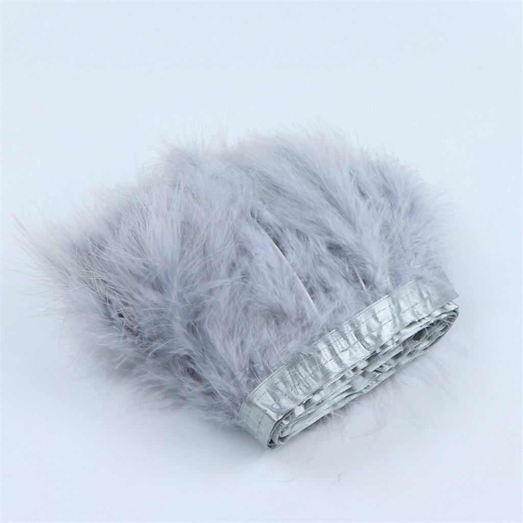 2pcs x 2m  Feather Fringe Trims Lace Ribbon Sewing Decoration Mixed