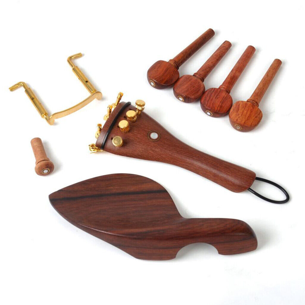 Set of 4/4 Violin  Accessory Chin  Tuning Pegs Tailpiece & Tunings