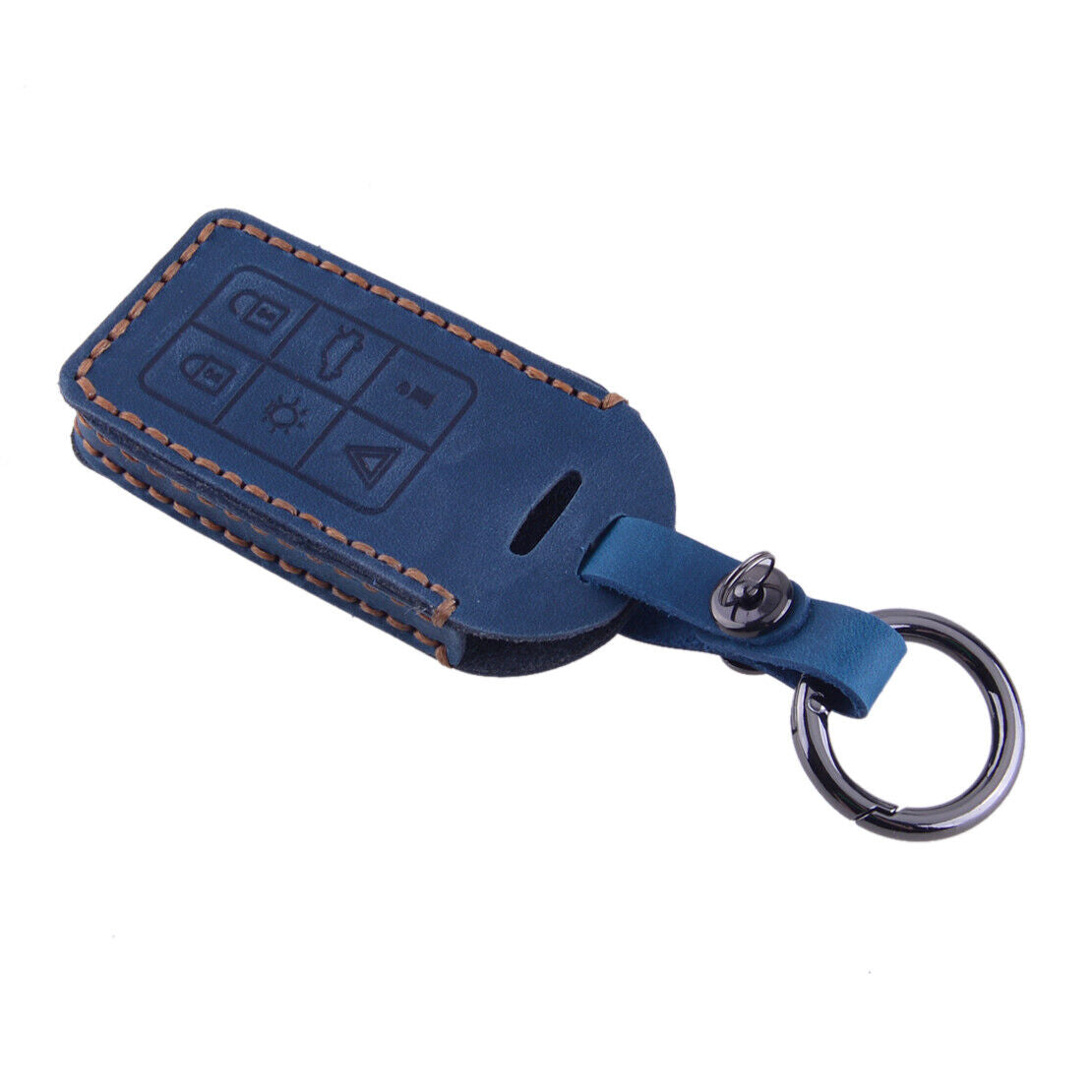 Leather Car Remote Key Fob Case Cover Assy Fit For Volvo S60 S80 V70 XC60 XC70