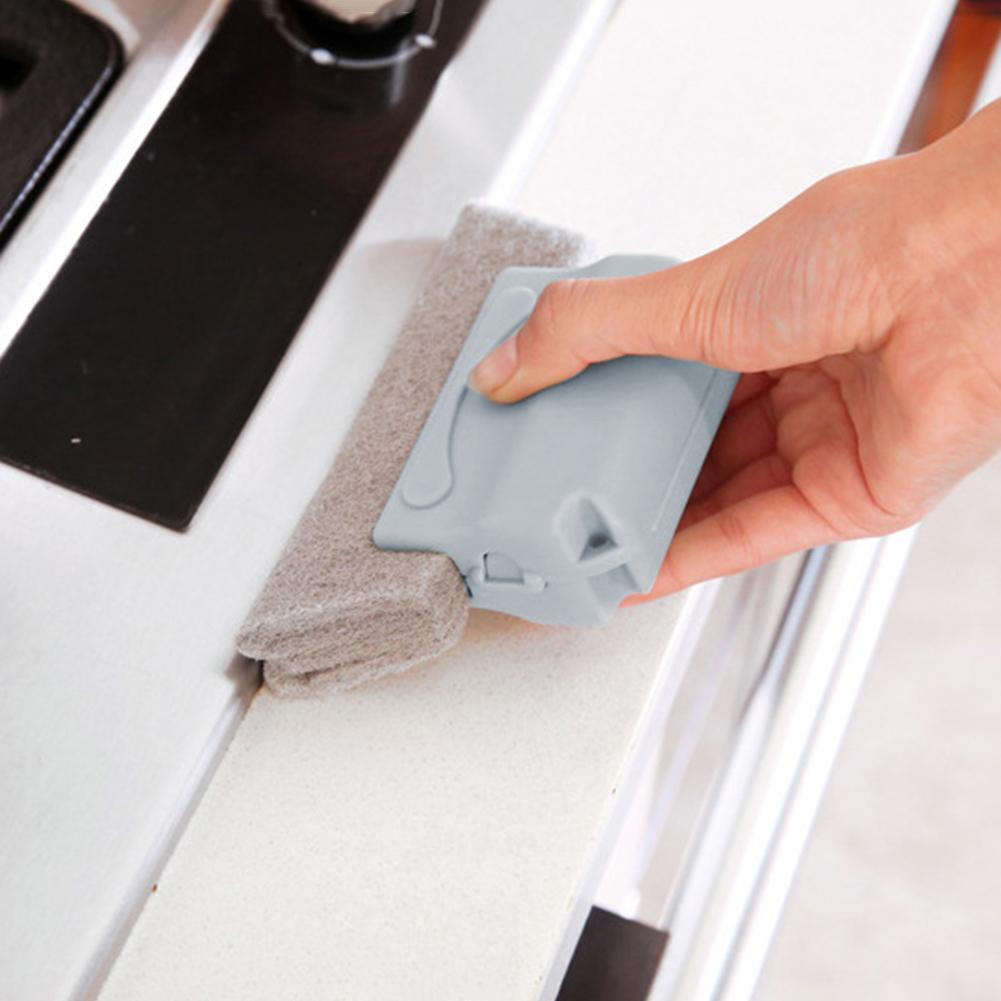 Window Groove Cleaning Brush Cleaning Tool Mini Sill Sweeping Brush (Grey)