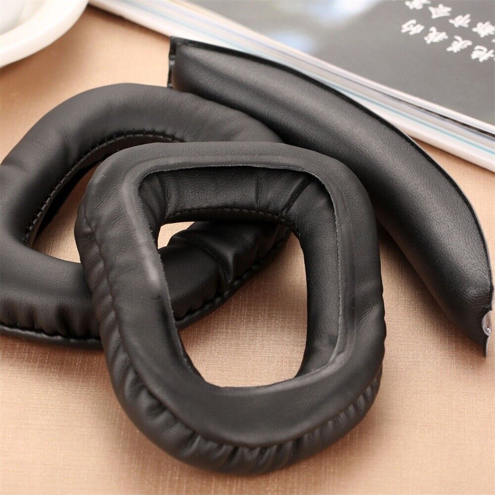 1 Pair High Elasticity Softer Leatherette and Foam Earpads With Headband Black