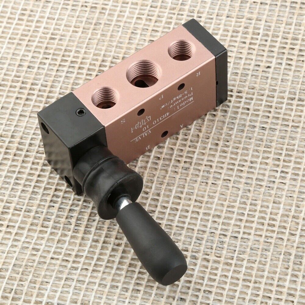 Black Mechanical Valve 4H310-10 Two Position 5 Way Outlet PT3/8" Port Hand Pull