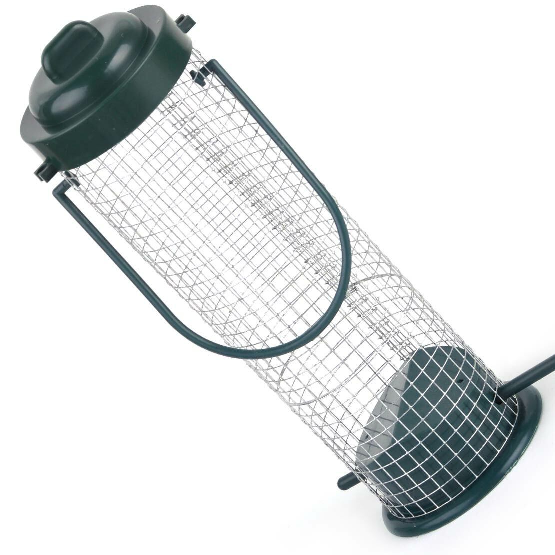 Hanging Wild Bird  Feeder Perch Peanut Garden Feeding Cage Iron Wire Li