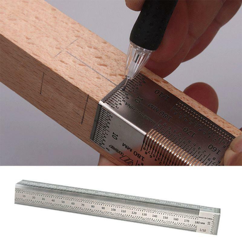 Woodworking 180mm Bend Rules Marking Rule Scriber for Dual-Surface Layout Ruler