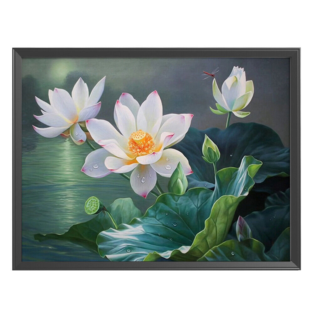 50x40cm DIY Cross Stitch Kit Lotus Flower Stamped 11CT Needlework (JL187 A)
