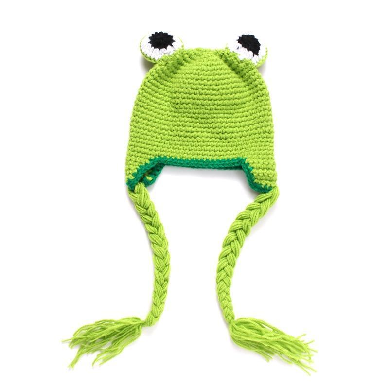 Fun Frog Eyes Baby Costume Hats Christmas Gift Warm Soft Crochet Bucket Hat
