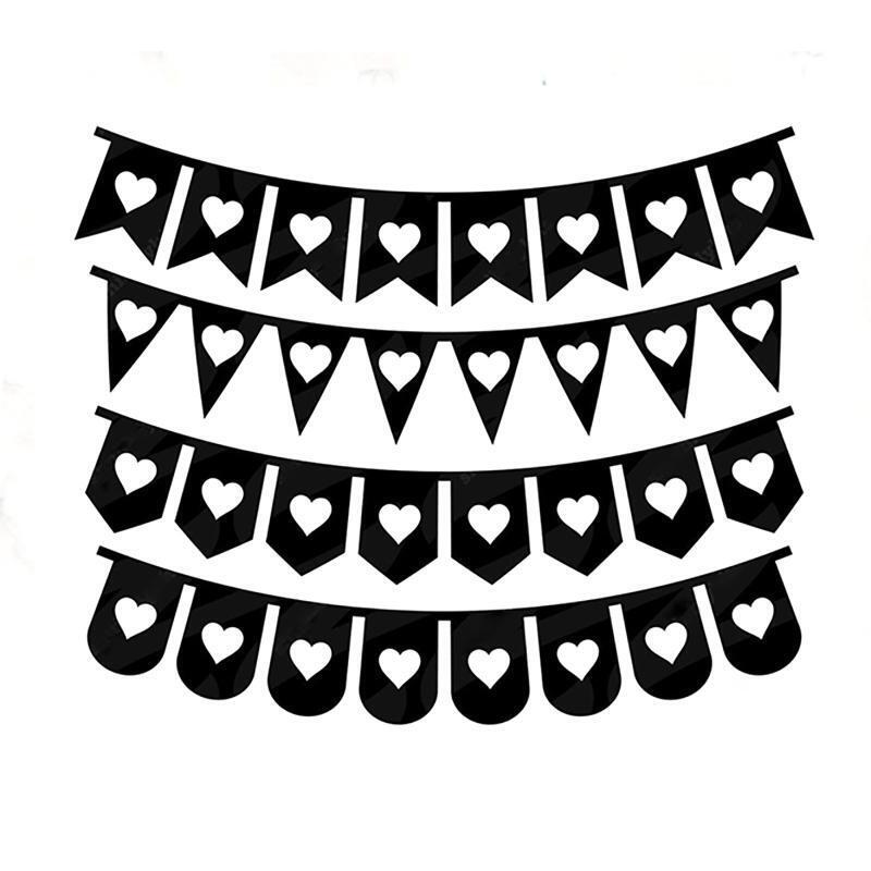 Love Heart Banner Metal Cutting Dies Handmade Birthday Greeting Card Decor