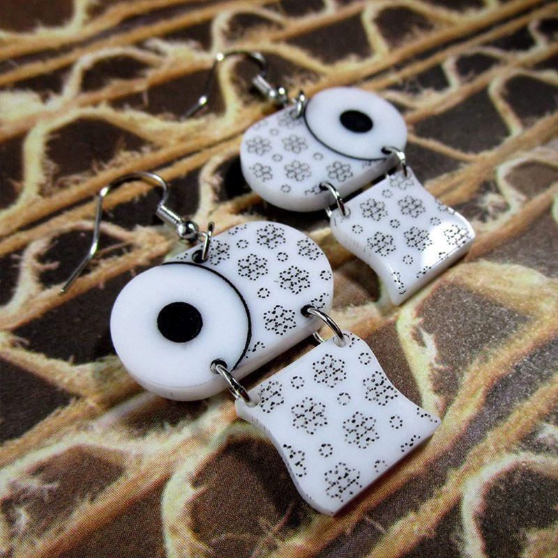 Funny Acrylic Paper Roll Earrings Tissue Paper Drop Earrings Fashion Jewelry