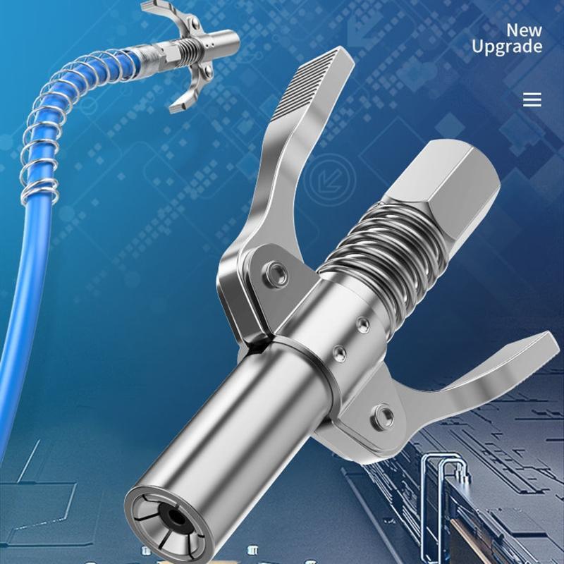 10000PSI Grease Gun Coupler Quick Release Lock Oil Injection Nozzle Professional