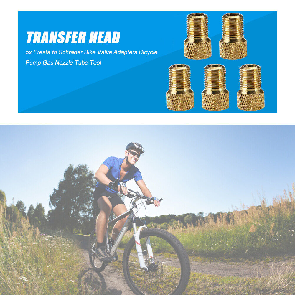 5pcs Bicycle Presta to Schrader Valve Core MTB Bike Air Pump Valve Adaptor