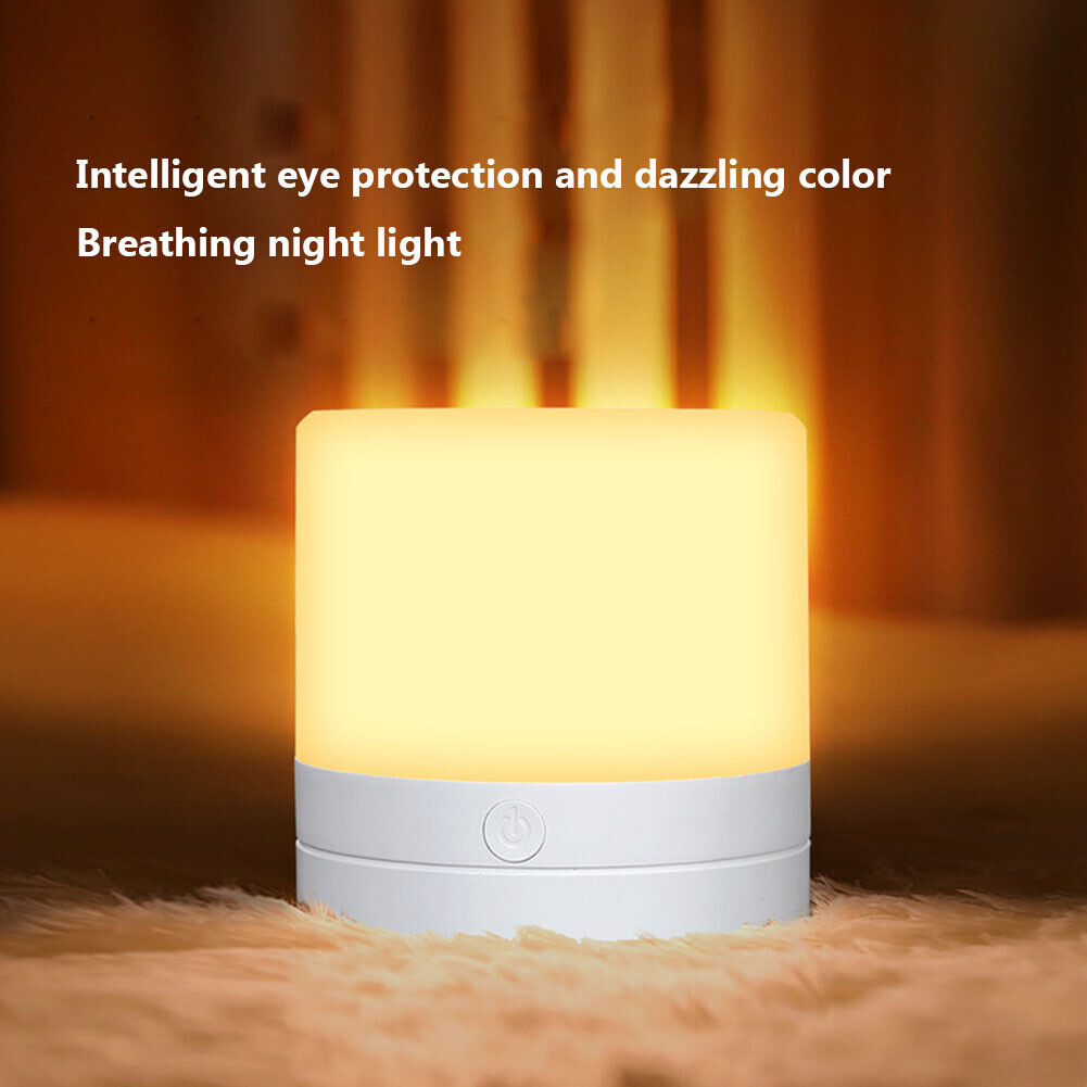 LED Night Light 7 Colors USB Bedside Living Room Table Lamp (Remote White)
