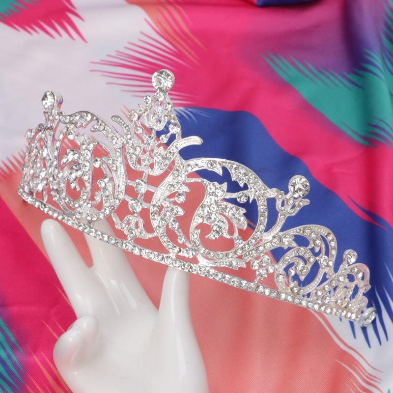 Bridal Austrian Rhinestone Tiara Wedding Crown Veil Headband Hair Accessories