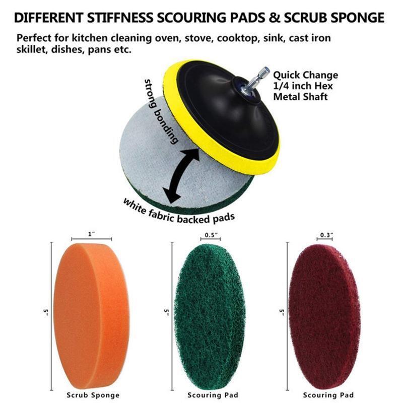 Drill Brush Cleaner Kit Power Scrubber Electric Scrub Brushes Tile Cleaning Tool
